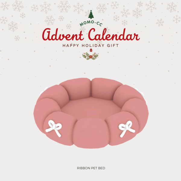 Maxis Match Momo Ribbon Pet Bed by simsfinds - The Sims 4 custom content