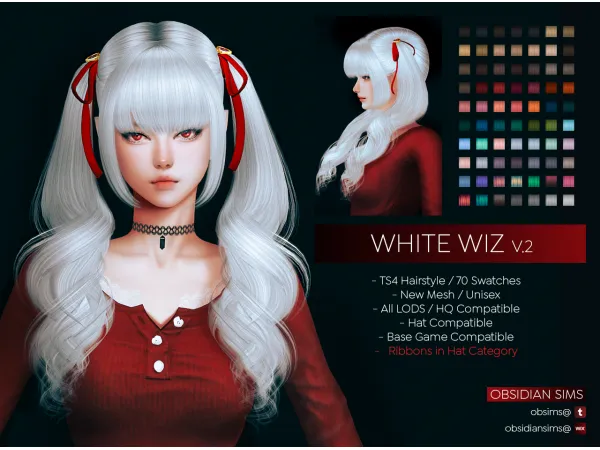 Alpha WHITE WIZ HAIRSTYLE V2 by simsfinds - The Sims 4 Custom Content