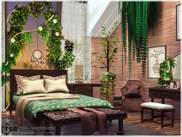 Mix B10 Bedroom by marychabb - The Sims 4 Custom Content