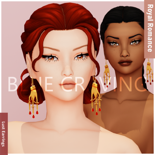 Maxis Match Blue Craving Lust Earrings by bluecraving - The Sims 4 Custom Content