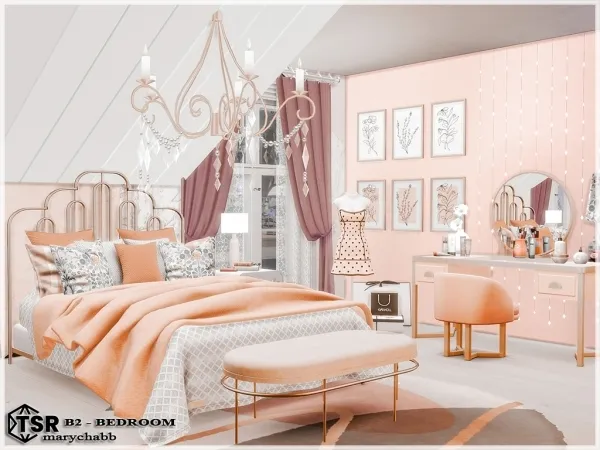 Mix B2 Bedroom by marychabb - The Sims 4 Custom Content