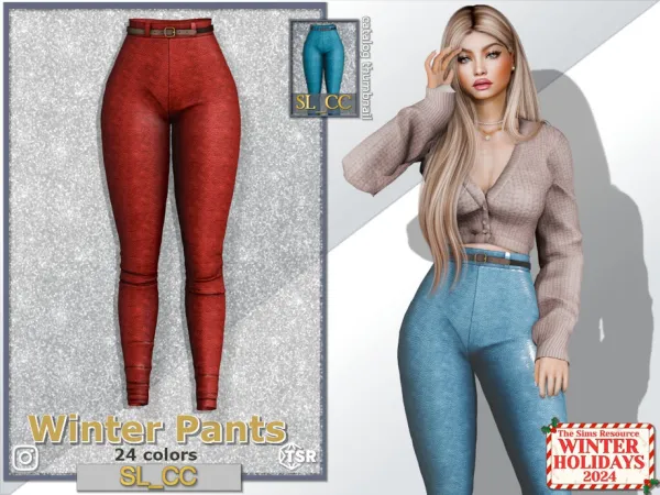 Mix WinterHolidays 2024 Winter Pants by thesimsresource - The Sims 4 Custom Content