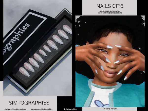 Alpha Nails CF18 - The Sims 4 Custom Content
