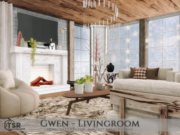 Alpha Gwen Livingroom - The Sims 4 Custom Content