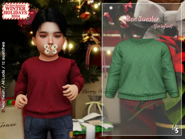 Alpha Ben Sweater for infant by WisteriaSims - The Sims 4 Custom Content