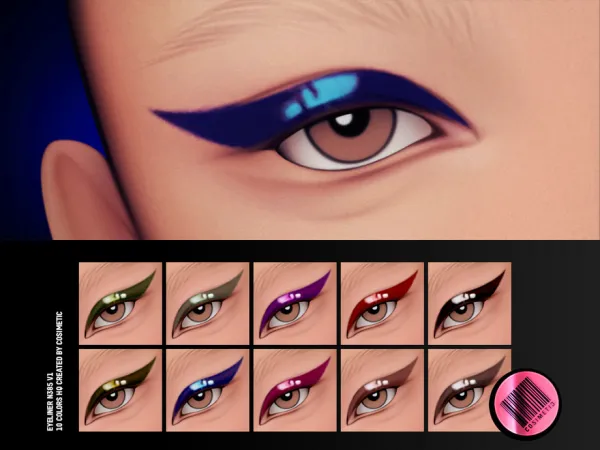 Maxis Match Satin Eyeliner N385 V1 by thesimsresource - The Sims 4 Custom Content