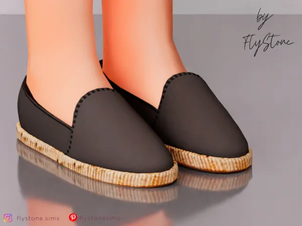 Maxis Match Child Suede Flats With Rope Sole by thesimsresource - The Sims 4 Custom Content