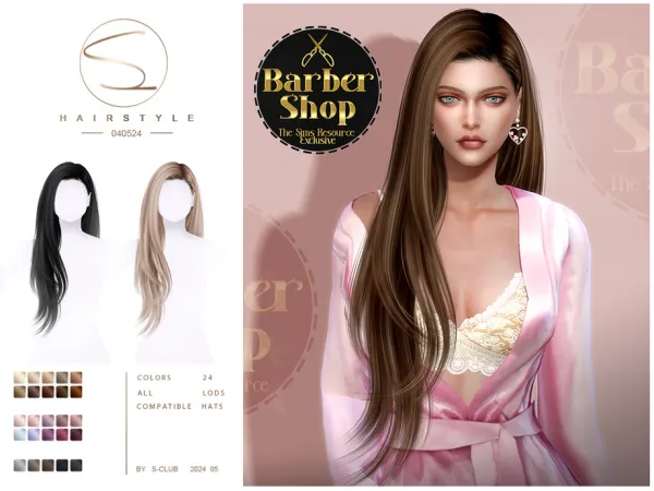 Alpha Long fashion hair 040524 Club by S - The Sims 4 Custom Content
