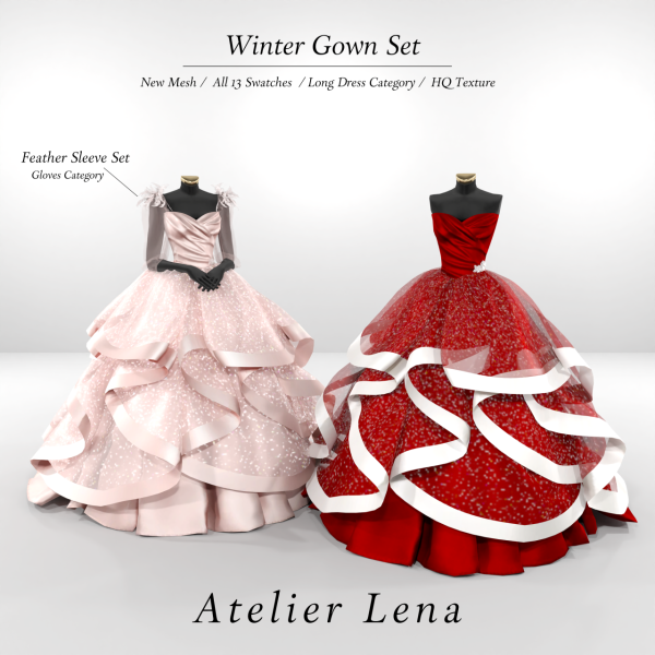 Alpha [Atelier Lena] Winter Gown Set by simsfinds - The Sims 4 Custom Content