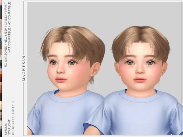 Alpha Starlight Hair for Infant by thesimsresource - The Sims 4 Custom Content