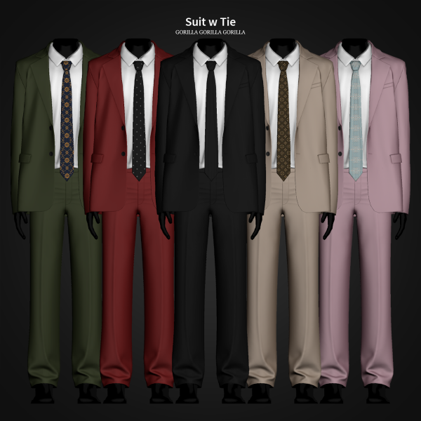 Alpha Suit w Tie by simsfinds - The Sims 4 Custom Content