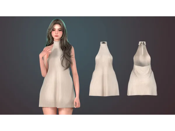 Alpha SHORT DRESS WITH OPEN BACK by astya96 - The Sims 4 Custom Content