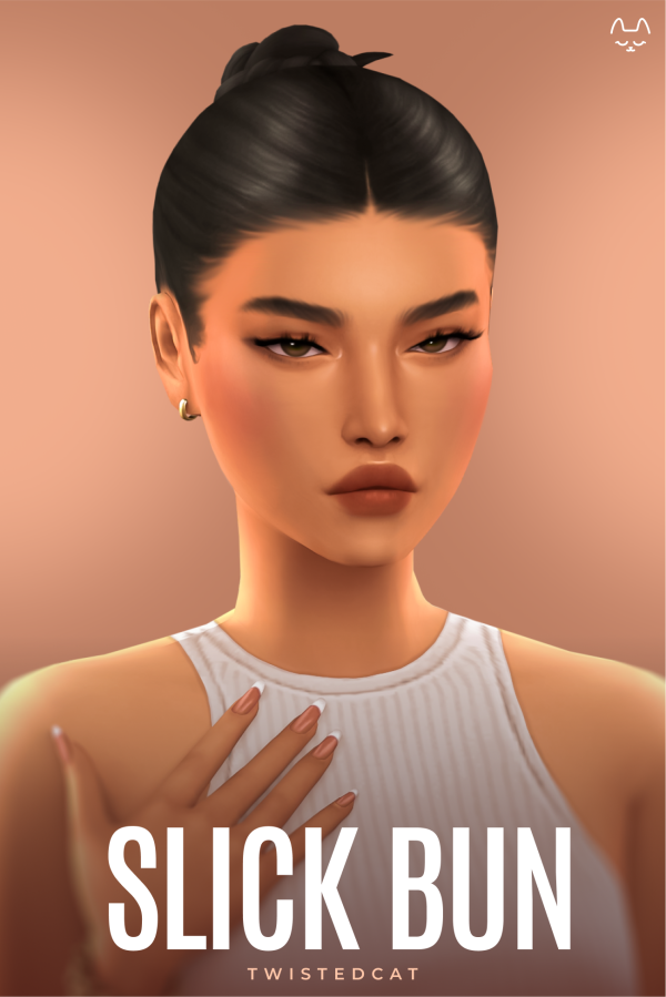Maxis Match Slick Bun by simsfinds - The Sims 4 Custom Content