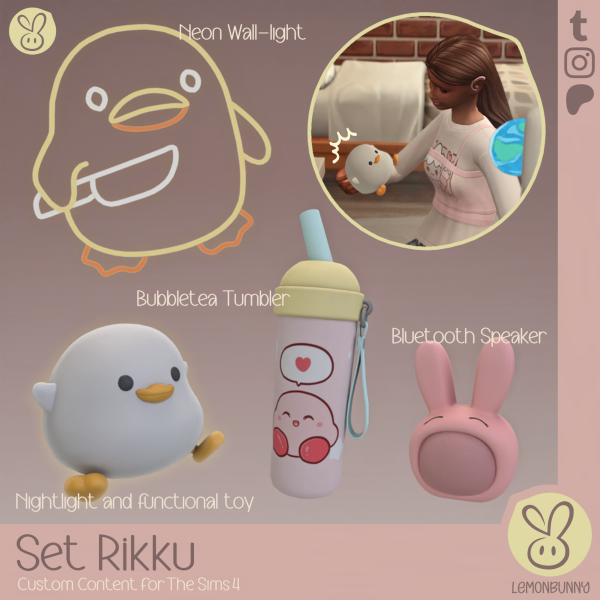 Mix Set RIKKU Pack by lemonbunny - The Sims 4 Custom Content