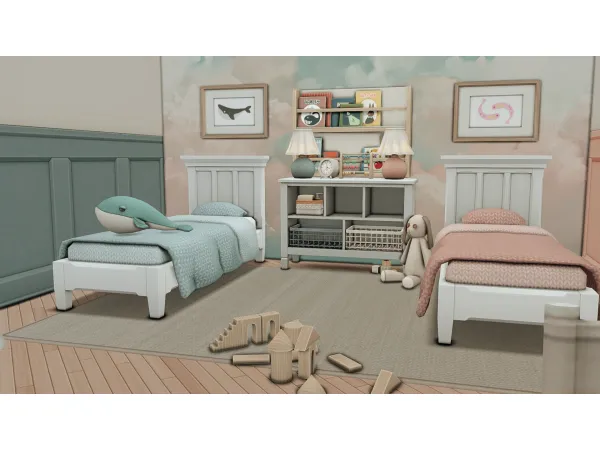 Maxis Match COASTAL TWINS BEDROO ( ) by simsfinds - The Sims 4 Custom Content