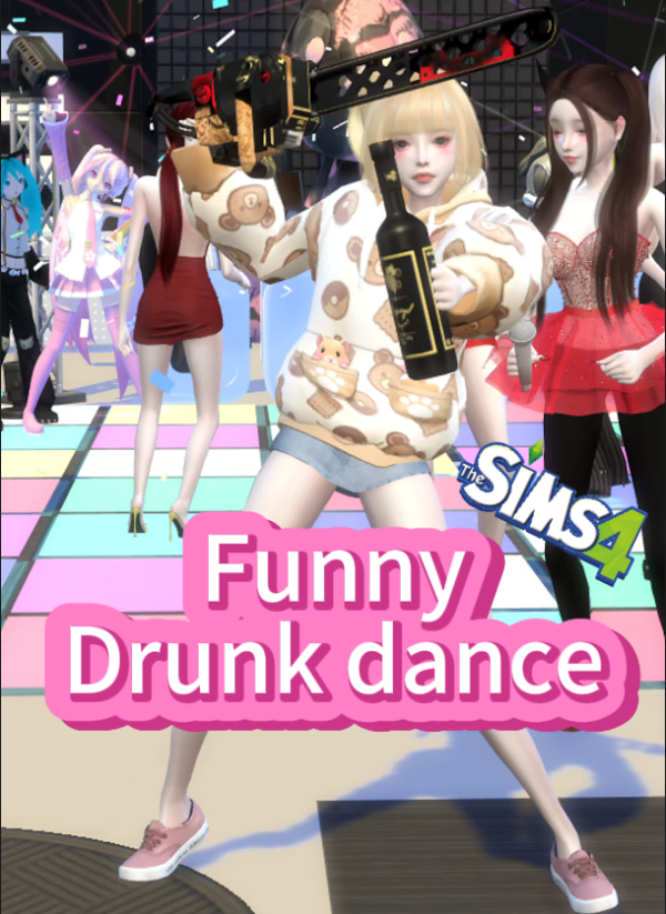Mix Happy Drunk Girl friendSims 4 dance animation California Gurls cover free DL by simsfinds - The Sims 4 Custom Content