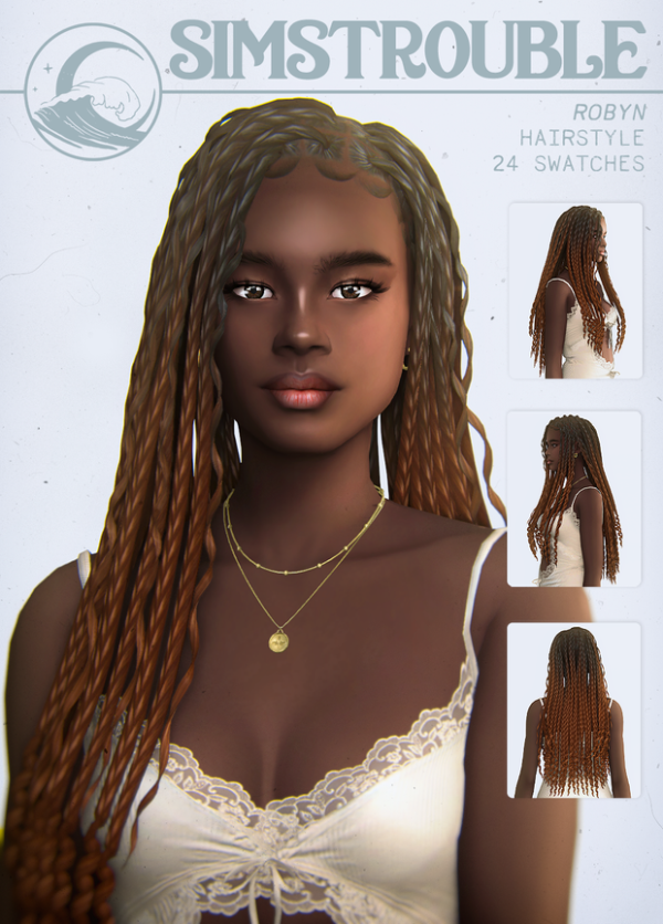 Maxis Match Robyn Hairstyle (3 Versions) by simsfinds - The Sims 4 Custom Content