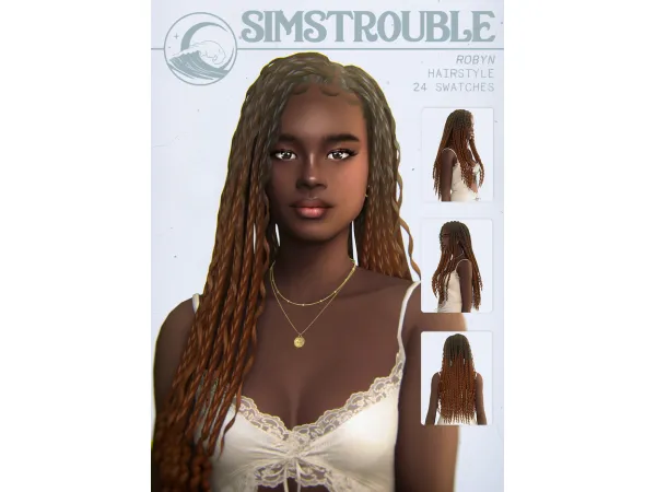 Maxis Match Robyn Hairstyle (3 Versions) by simstrouble - The Sims 4 Custom Content
