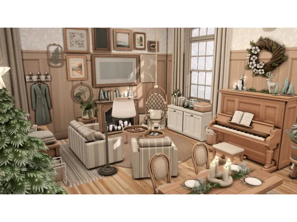 Maxis Match Simsphony Bohemian Christmas apartment - The Sims 4 Custom Content