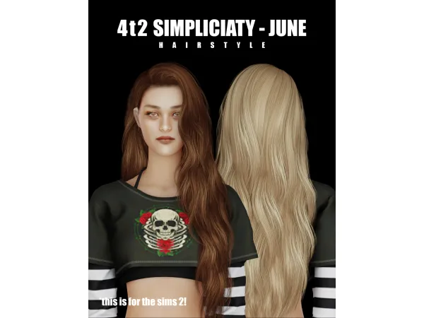 4t2 Simpliciaty June Hairstyle by redsimmer - The Sims 2 Custom Content