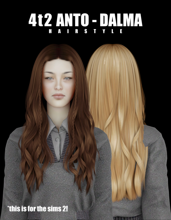 4t2 Anto Dalma Hairstyle by simsfinds - The Sims 2 Custom Content
