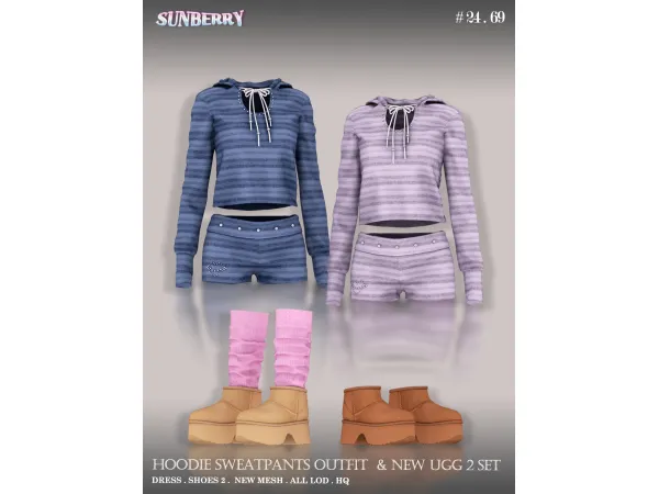 [SUNBERRY] Hoodie Sweat pants Outfit & NEW UGG
