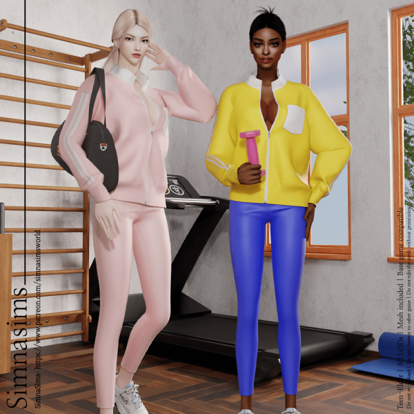 Maxis Match [Simna] Kayla outfit top leggings by simsfinds - The Sims 4 Custom Content