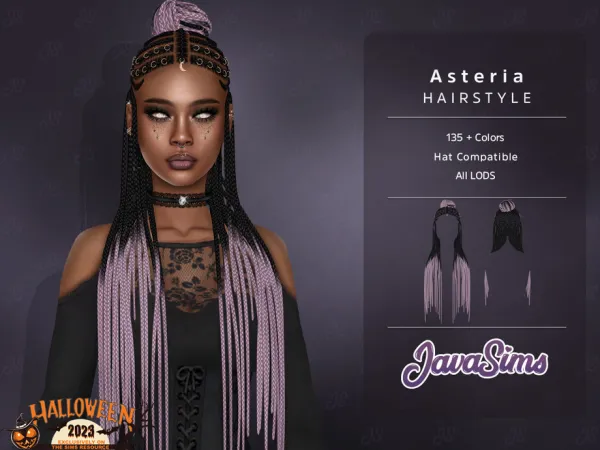 Alpha Asteria (Hairstyle) by JavaSims - The Sims 4 Custom Content