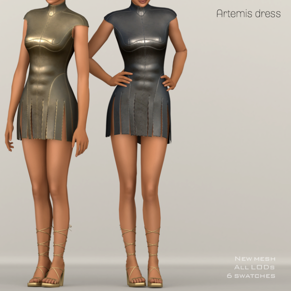 Alpha Artemis dress by simsfinds - The Sims 4 Custom Content