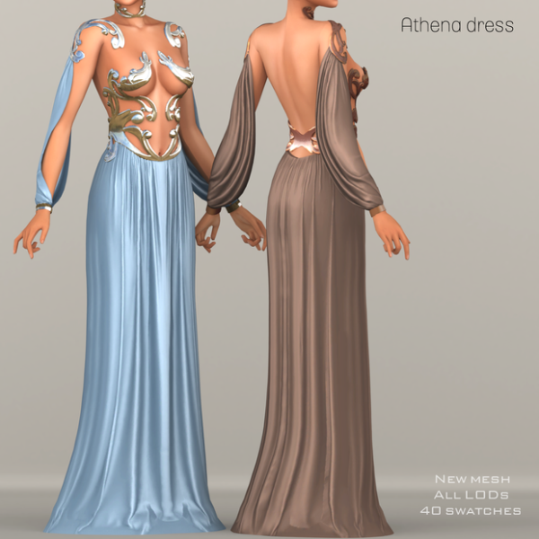 Alpha Athena dress by simsfinds - The Sims 4 Custom Content