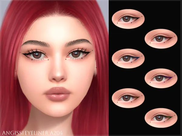 Mix Eyeliner A204 by ANGISSI - The Sims 4 Custom Content