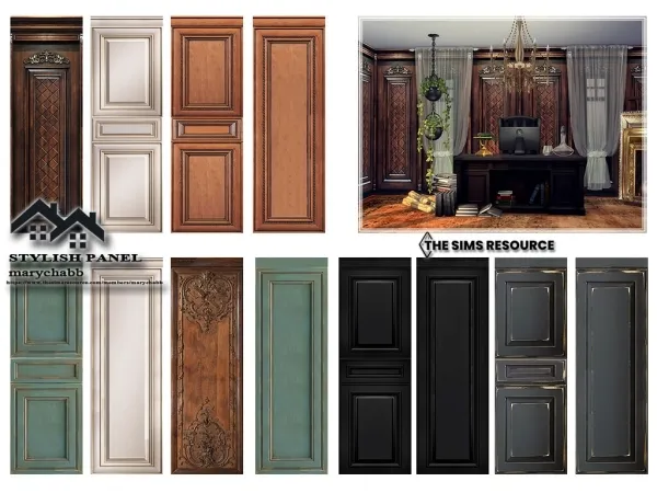 Mix Stylish Panel Panels by marychabb - The Sims 4 Custom Content