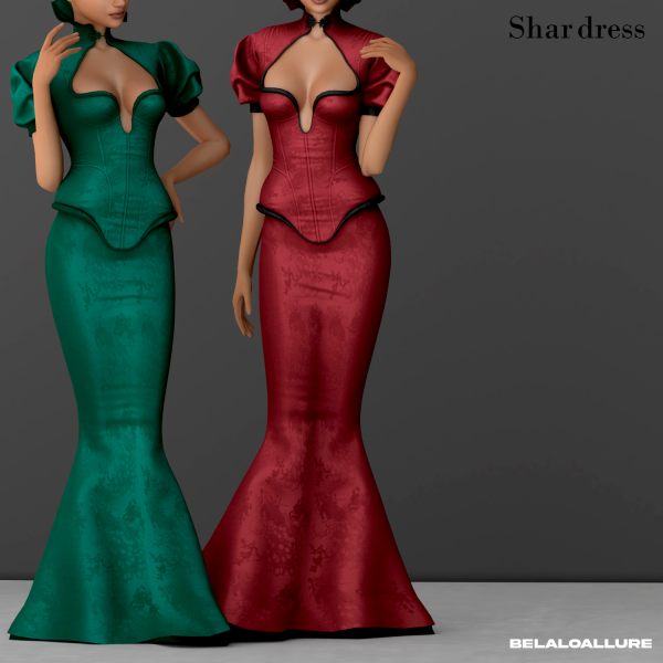Alpha Shar dress by simsfinds - The Sims 4 Custom Content