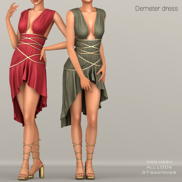 Alpha Artemis Dress by simsfinds - The Sims 4 Custom Content