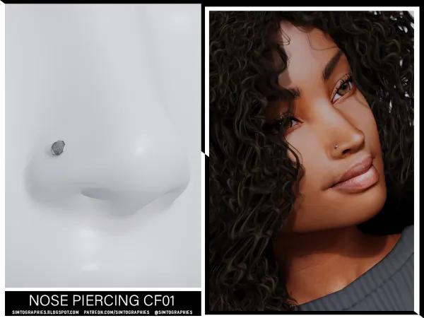 Alpha Nose Piercing CF01 by simtographies - The Sims 4 Custom Content