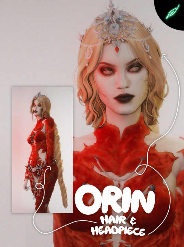 Maxis Match orin hair headpiece by simsfinds - The Sims 4 Custom Content