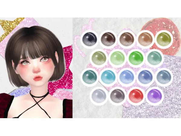 Mix GLASS EYES by teenyboppet - The Sims 4 Custom Content