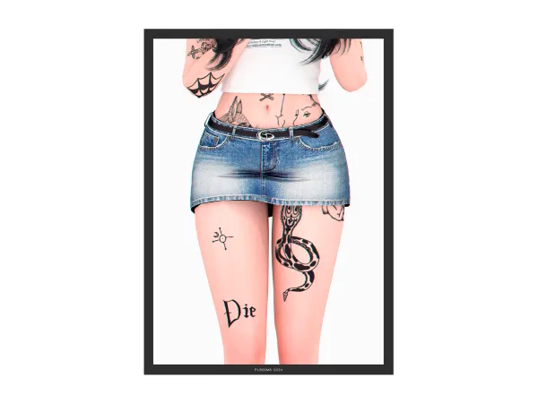 🎮 Yoyo Denim Mini Skirt (with Belt) 🎮