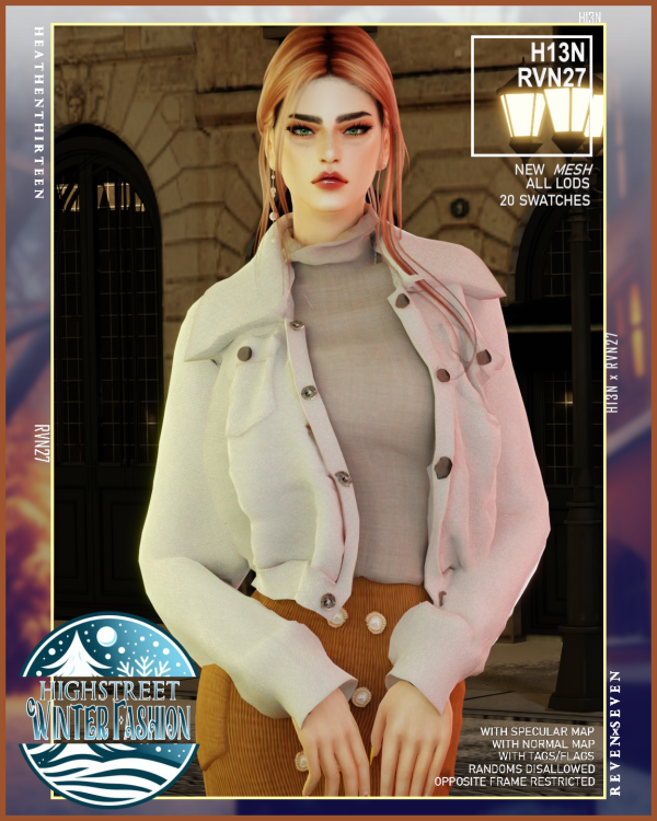 Mix Women's Snap Button Winter Fleece Jacket with Mockneck Pullover by simsfinds - The Sims 4 Custom Content