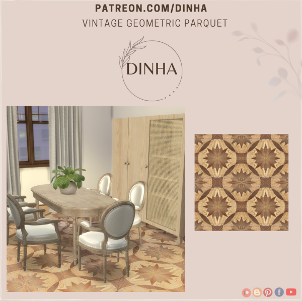 Alpha Vintage Geometric Parquet (FREE) by dinhagamer - The Sims 4 Custom Content
