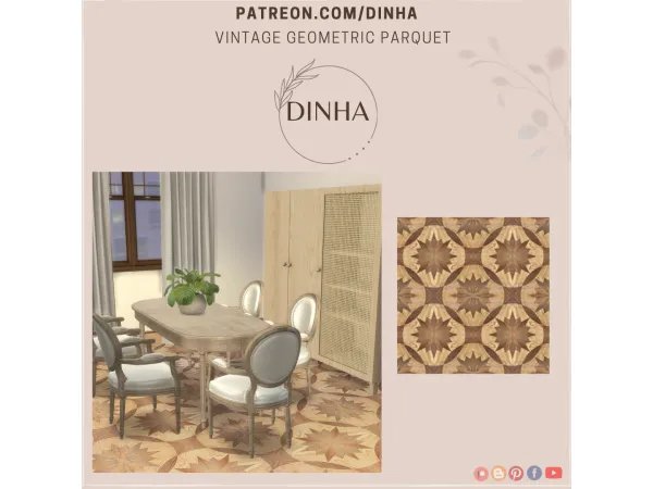 Alpha Vintage Geometric Parquet (FREE) - The Sims 4 Custom Content