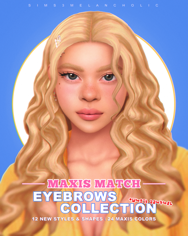 Maxis Match MAXIS MATCH EYEBROWS COLLECTION GIRLS EDITION by simsfinds - The Sims 4 Custom Content
