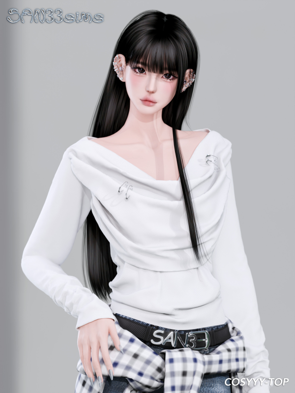 Mix 333Cosyyy Top by simsfinds - The Sims 4 Custom Content