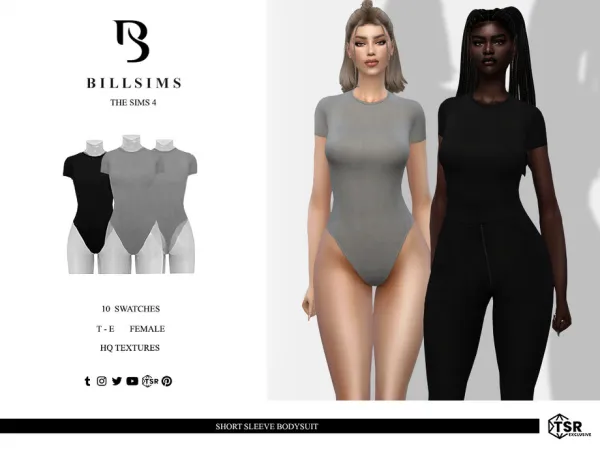 Maxis Match Short Sleeve Bodysuit by Bill Sims - The Sims 4 Custom Content