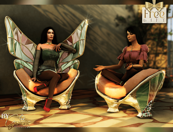 Alpha Beautifly (seating set) by goldie_s4 - The Sims 4 Custom Content