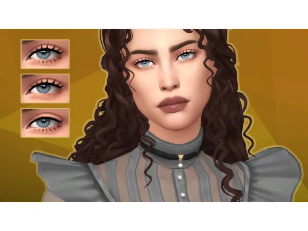 Maxis Match RILEY LASHES EYELINER by remussirion - The Sims 4 Custom Content