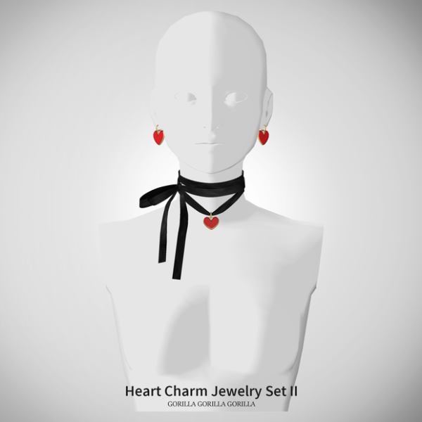 Alpha Heart Charm Jewelry Set II by simsfinds - The Sims 4 Custom Content