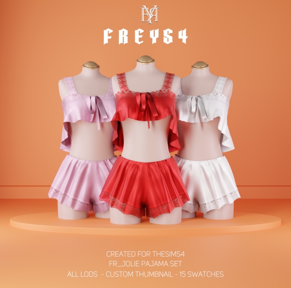 Alpha FR_Jolie Pajama Set by freys4 - The Sims 4 Custom Content