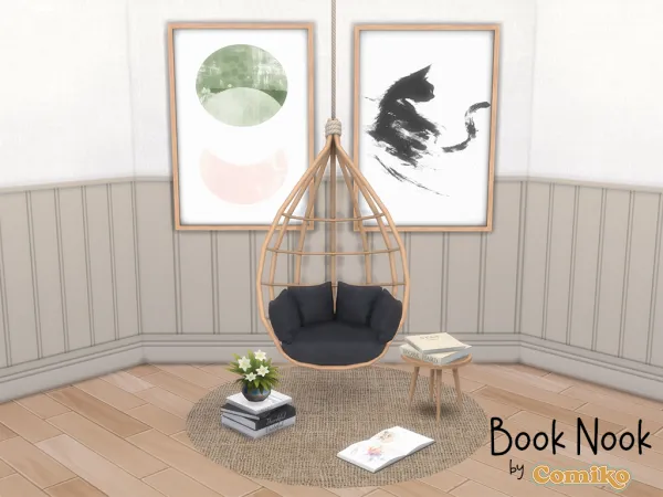 Maxis Match Book Nook Set by comiko - The Sims 4 Custom Content