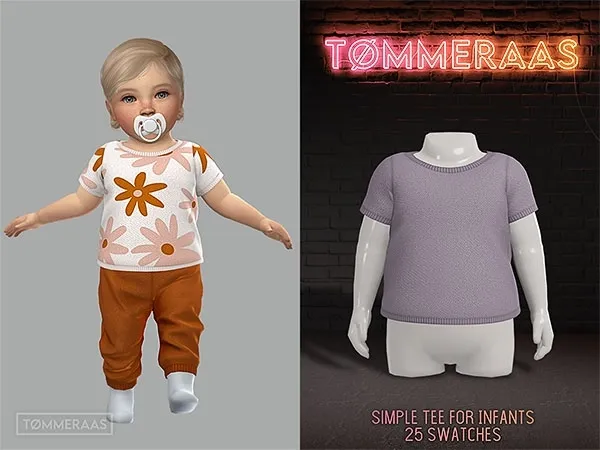 Alpha TØMMERAAS Simple Tee for Infants (77) - The Sims 4 Custom Content